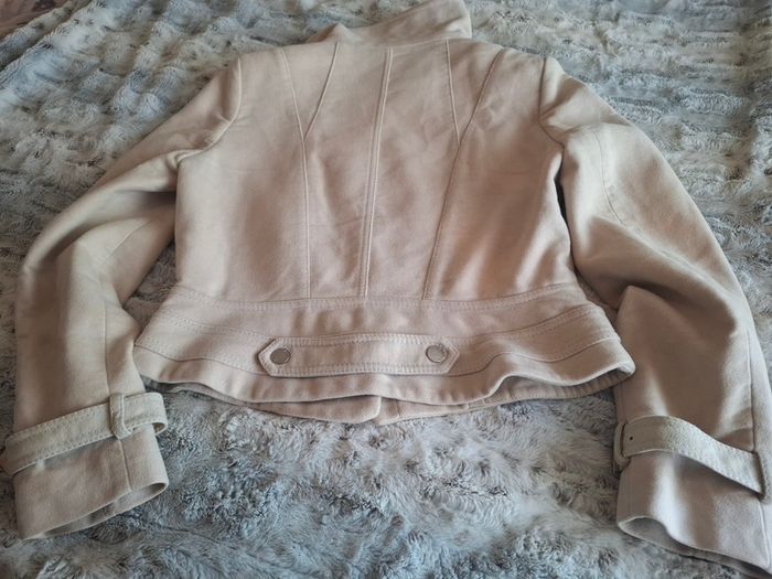 Karen Millen Beige Moleskin Biker Jacket