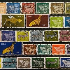 Irish 1970s stamps animal drawings definitive series Used lot