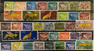 Irish 1970s stamps animal drawings definitive series Used lot