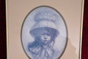 Pencil drawing in bronze frame