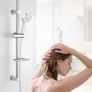 Ibergrif M20802-1 Shower Riser Rail, 57cm Shower Rail, No Drilling Required, Shower Rail kit with Adjustable Shower Head Holder and Soap Dish, Shower Slider Rail for Bathroom, Chrome, Silver Image 4
