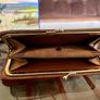 Vintage Long Brown Suede Leather Kiss Lock Coin Purse or Small Clutch Wallet Image 8