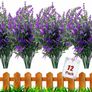 12 Bundles Outdoor Artificial Flowers UV Resistant Fake Boxwood Plants (MULTIPLE COLOURS) Image 2