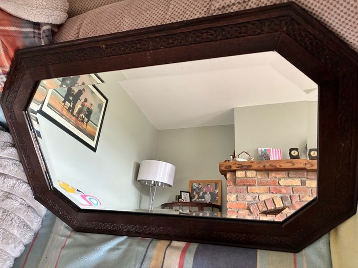 Early 1900s Art Nouveau/ Arts and Crafts Octagonal bevelled glass mirror