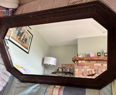 Early 1900s Art Nouveau/ Arts and Crafts Octagonal bevelled glass mirror
