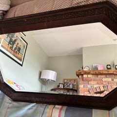 Early 1900s Art Nouveau/ Arts and Crafts Octagonal bevelled glass mirror