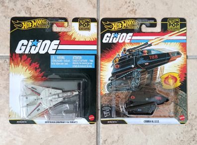 2x Hot Wheels Premium G.I. JOE Combat Jet Skystriker + Cobra H.I.S.S GI / G I