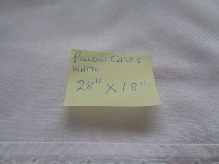 Embroidered Anglia Trimmed Cotton Pillowcases x 2 for Sale