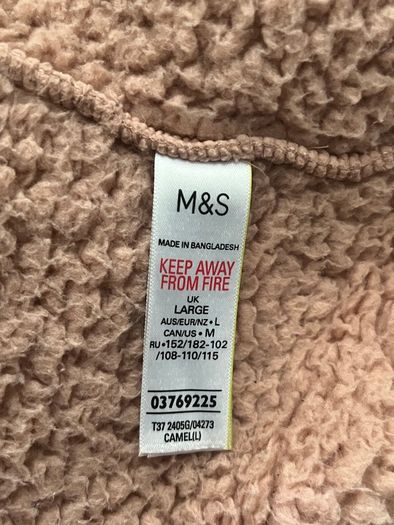 M&S Fluffy Hooded Dressing Gown
