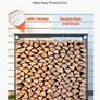 6FT Heavy Duty Firewood Rack 3/8 Cord Outdoor Log Holder, 730kg Capacity, Black Carbon Steel Wood Storage Stand Image 5