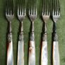 Vintage Mother Of Pearl Handle Cake Forks Image 5