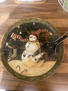 Christmas Cake Plate and Server