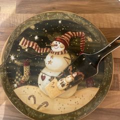 Christmas Cake Plate and Server