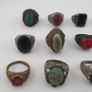 Antique Lot of 15 Bohemian Brass Rings  Assorted Ethnic & Tribal Designs Image 10