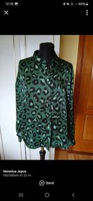 Green Animal print blouse