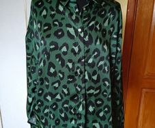 Green Animal print blouse