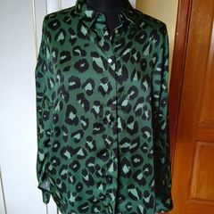 Green Animal print blouse