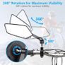 360 Rotatable Bicycle Rearview Mirror Adjustable Wide Angle Handlebar Mirror for MTB E-Bike Motorcycle Safety Accessory Image 3