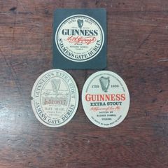 3 Vintage Guinness Youghal Bottle labels