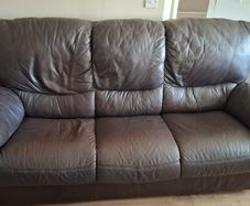 3 seater brown leather sofa