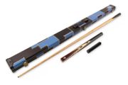 PRO 3/4 Jointed Ebonised Butt Snooker Pool Cue Set + Black and Blue Case &amp; MINI BUTT - FREE DELIVERY