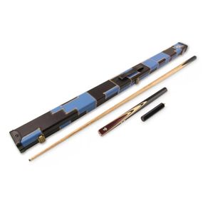 PRO 3/4 Jointed Ebonised Butt Snooker Pool Cue Set + Black and Blue Case & MINI BUTT - FREE DELIVERY