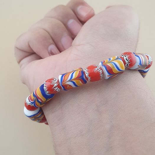 Vintage Venetian Style trade Glass Beads Bracelet