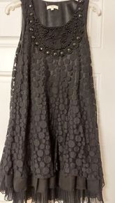 Mini black lace dress