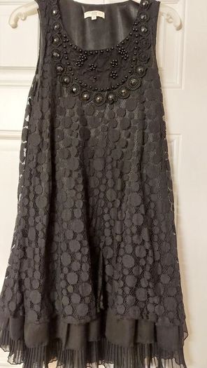 Mini black lace dress