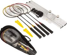 4 Player Badminton Set With Racket Poles & Net Shuttlecock Outdoor Garden Family Game Sport With Carry Bag (free Shipping)