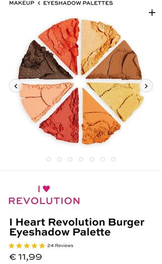 I heart revolution burger eyeshadow palette bnib