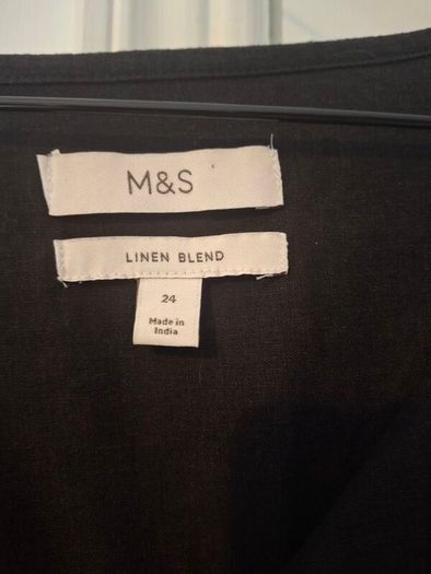 M&S Black linen blend Shirt 24