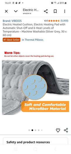 sanitas pillow heater our sit down lay ur back on it legs ect