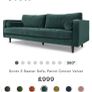 Green Velvet Sofa Image 2