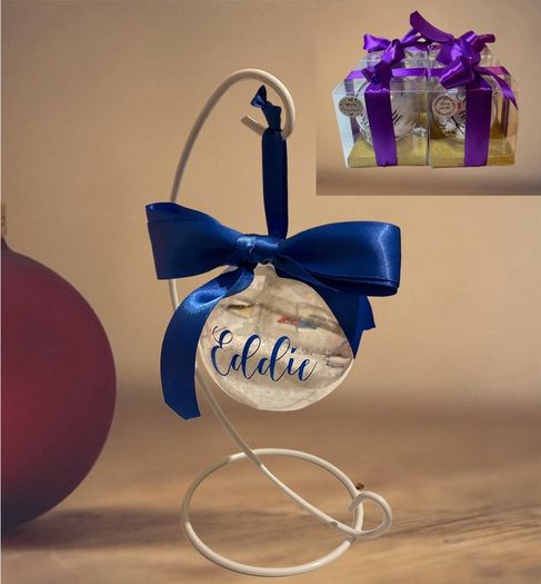 Personalised Christmas Bauble decoration with gift box