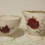 Vintage Chocolate Porcelain Red Rose Design. Image 7