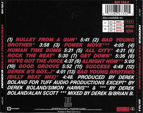 Derek B "Bullet From A Gun" CD Album