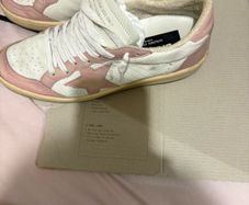 Golden goose pink and white runners