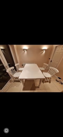 Solid Wood Dining Table + 4 Chairs