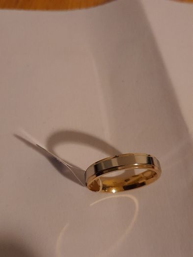14kg Yellow and white Gold  plated band ring size 7