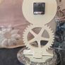 Vintage Industrial Gear Wheel Table Clock Cream Shabby Chic Newgate Style Image 3