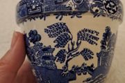 Antique blue and white willow pattern