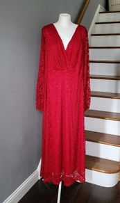 CurveWow red lace maxi dress, Size 20, BNWT