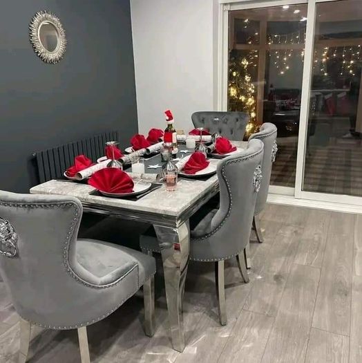 Marble Kitchen Dining Table With 6 Chairs