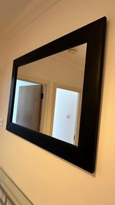 Large Black Framed Wall Mirror  Excellent Condition