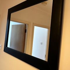 Large Black Framed Wall Mirror  Excellent Condition