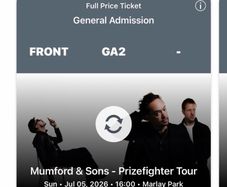 3 x Mumford & Sons Tickets