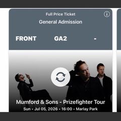 3 x Mumford & Sons Tickets