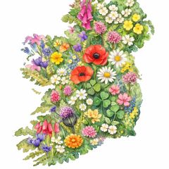 Floral Ireland Art Print
