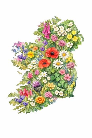 Floral Ireland Art Print